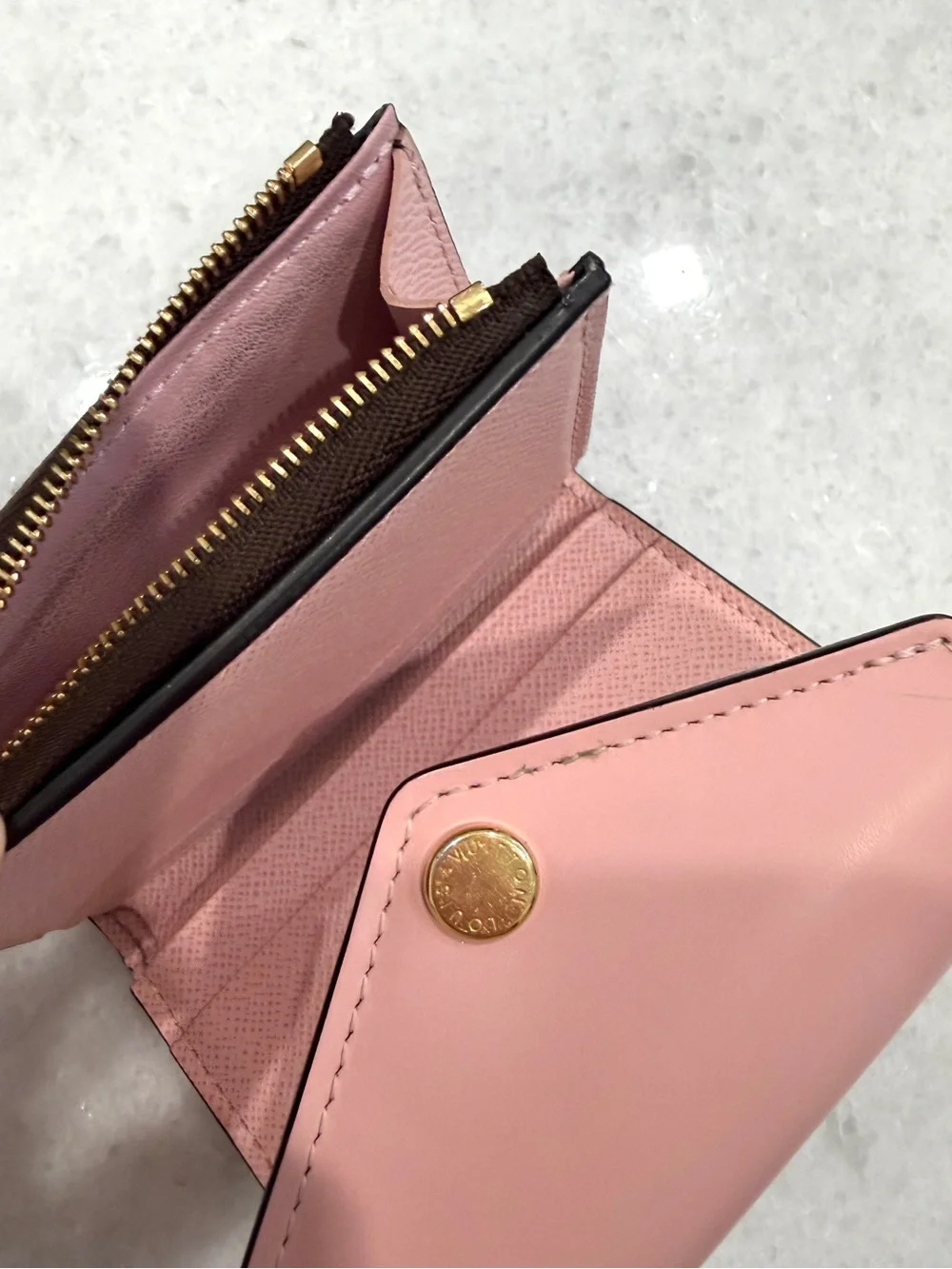 Louis Vuitton Pink and Brown Monogram Envelope Card Case